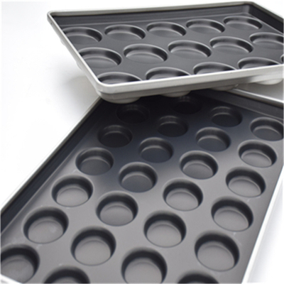 RK Bakeware China Foodservice 2.5 インチ テフロン加工のミニ ハンバーガー バン トレイ