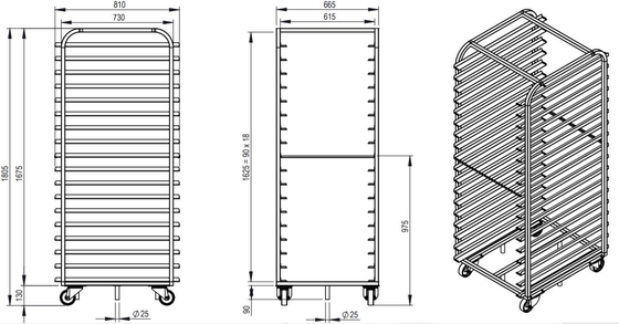 Rk Bakeware China-Flatpack ステンレススチール ダブルオーブンラック