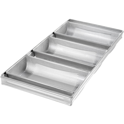 Rk Bakeware China-Foodservice 41145 ガラス張り 4 ストラップ アルミメッキ スチール ハース パンパン