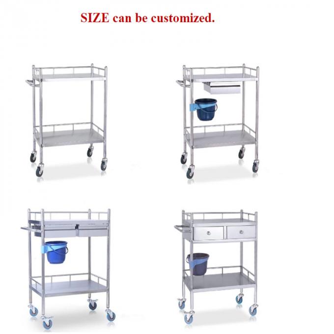 Low Price Stainless Steel Hospital Medical Trolley with Drawers